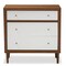 Baxton Studio Harlow Mid-century Modern White and Walnut Wood 3-drawer Chest 121-6782 - alternate 1